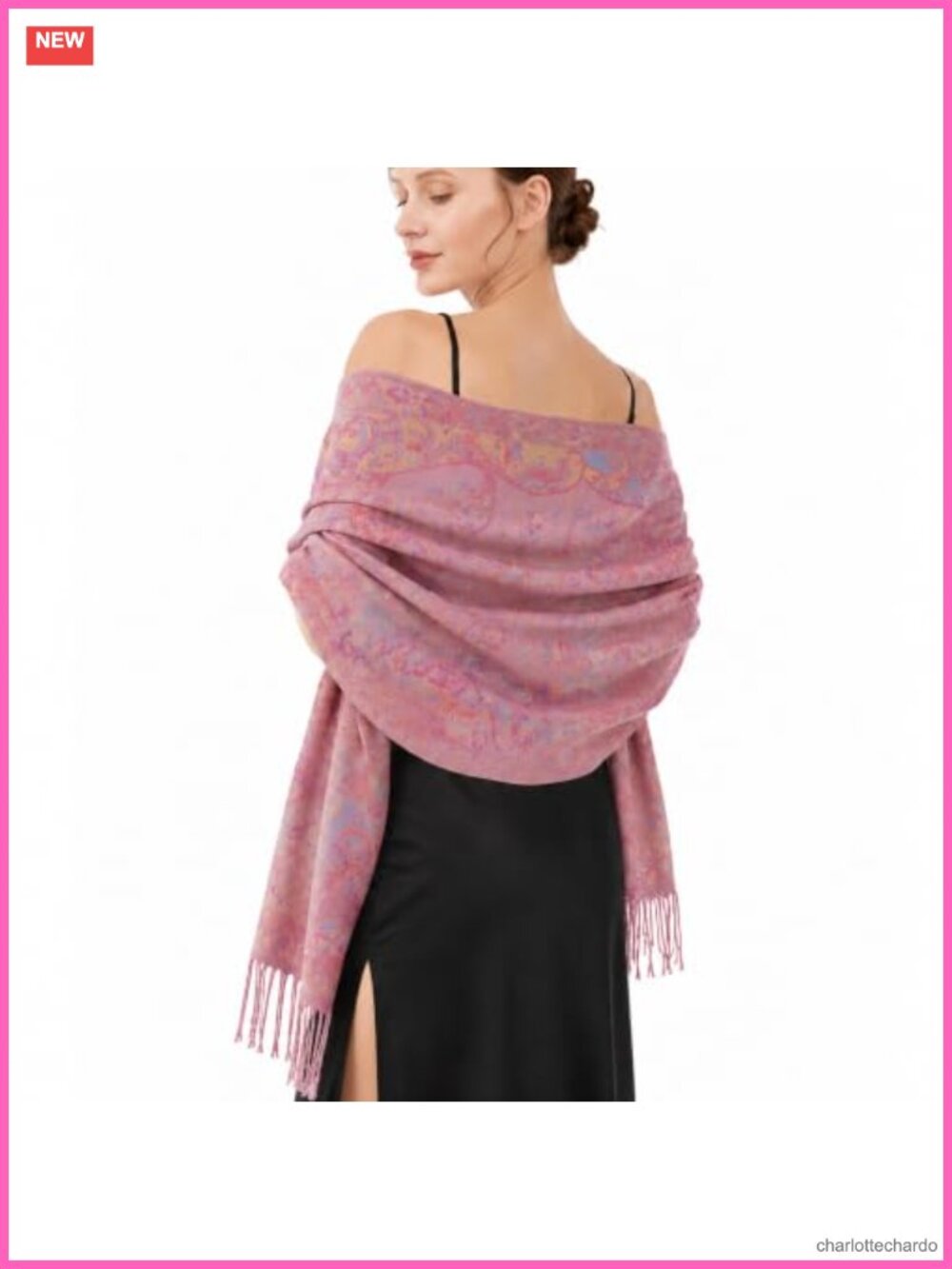 Reversible Ethnic Jacquard Paisley Pashmina Wrap Scarf